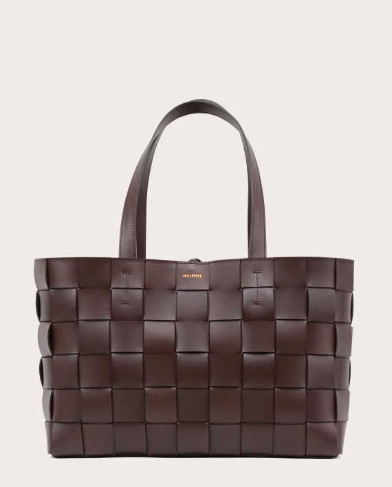 PANE Shopper Woven Bag Horizontal Dark Chocolate-1