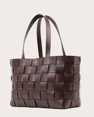 PANE Shopper Woven Bag Horizontal Dark Chocolate-2