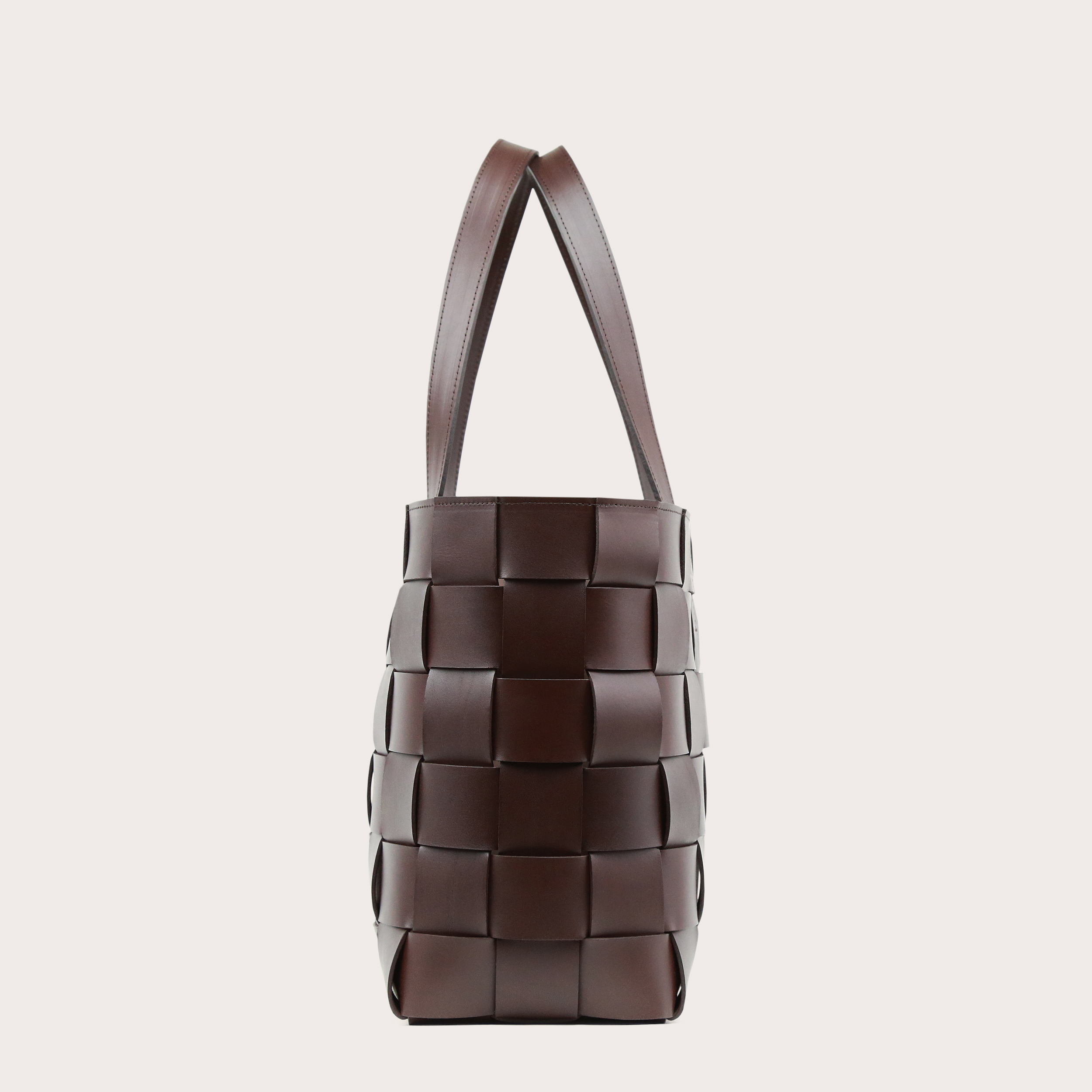 PANE Shopper Woven Bag Horizontal Dark Chocolate-3
