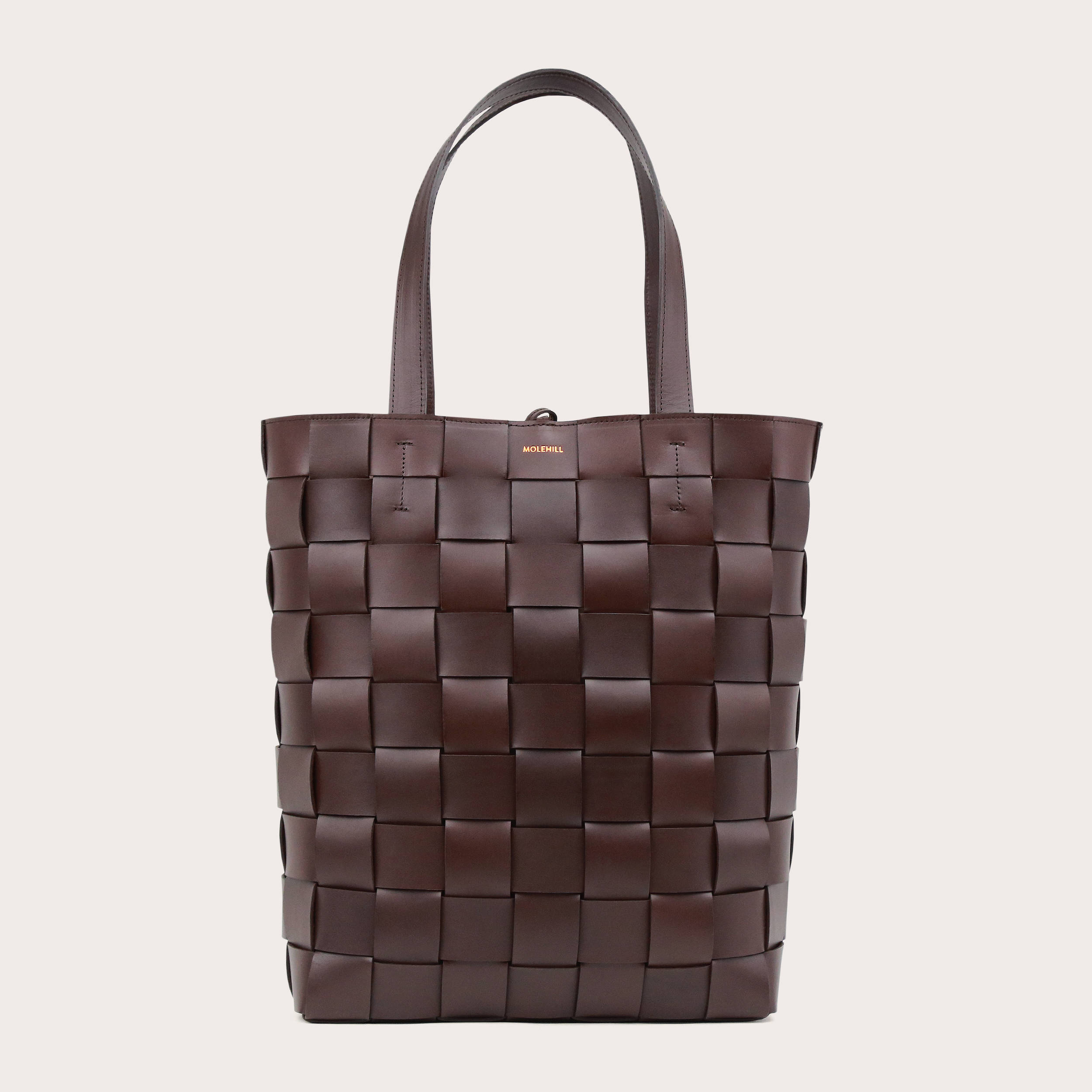 PANE Shopper Woven Bag Vertical Dark Chocolate 1