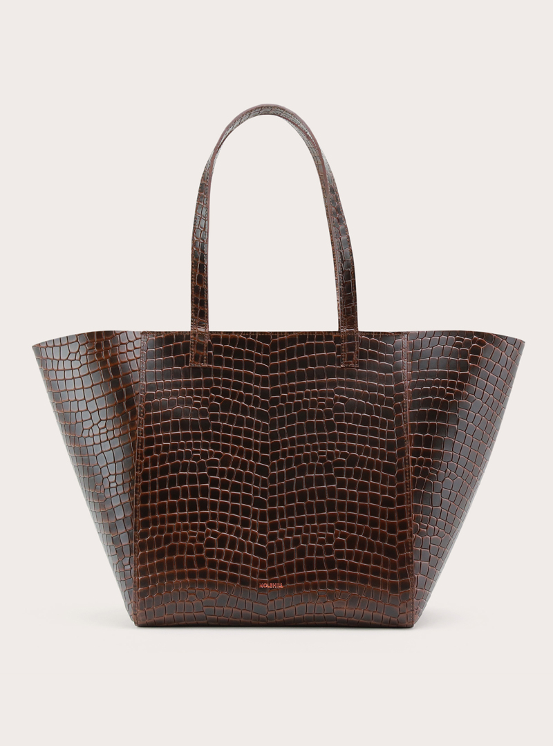ESTE Medium Zip Shopper Bag Croco