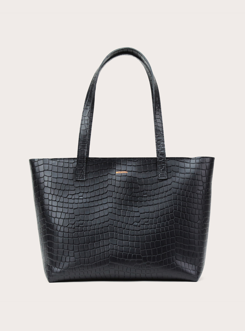 BASIC Shopper Bag Croco Black