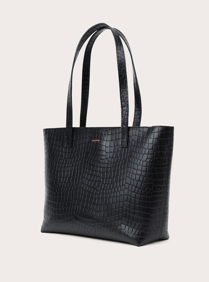 BASIC Shopper Bag Croco Black - Image 4
