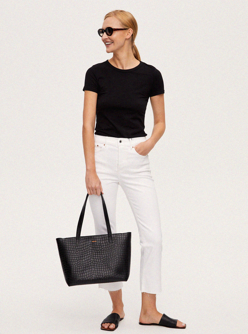 BASIC Shopper Bag Croco Black - Image 3