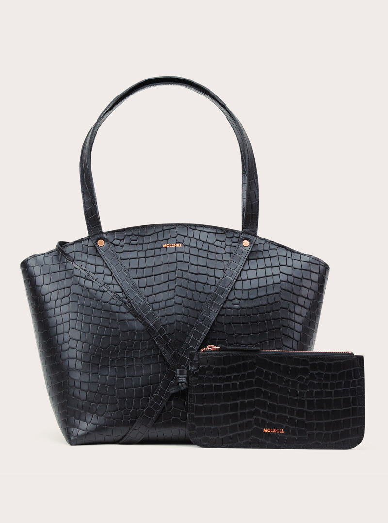 BONDIA Shopper Bag Croco Black - obrazek 3