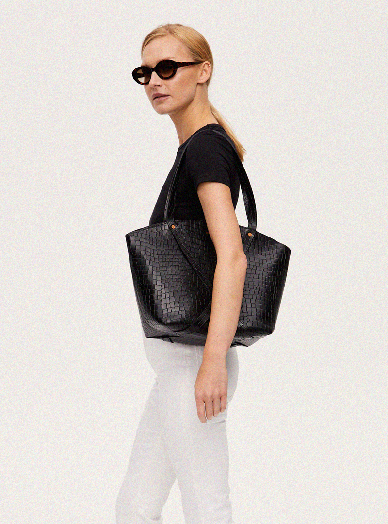 BONDIA Shopper Bag Croco Black - obrazek 2