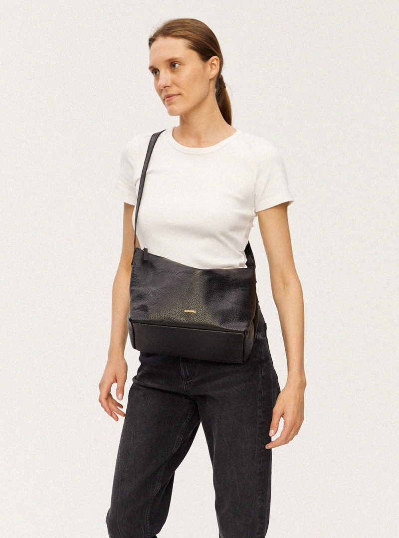 BUNA Crossbody Bag Grained Black - Image 6