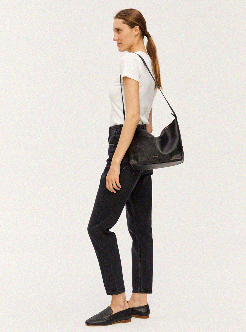 BUNA Crossbody Bag Grained Black - Image 2