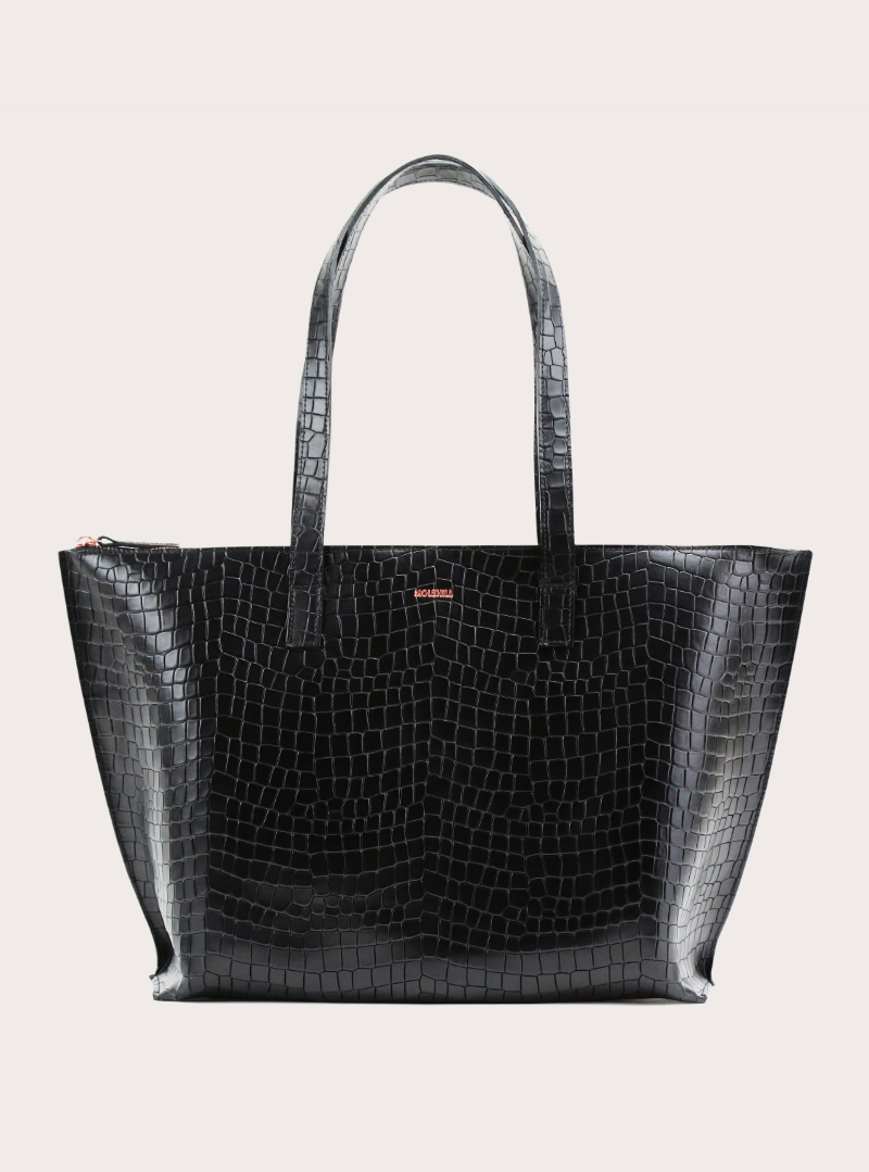 CALMA Shopper Bag Croco Black