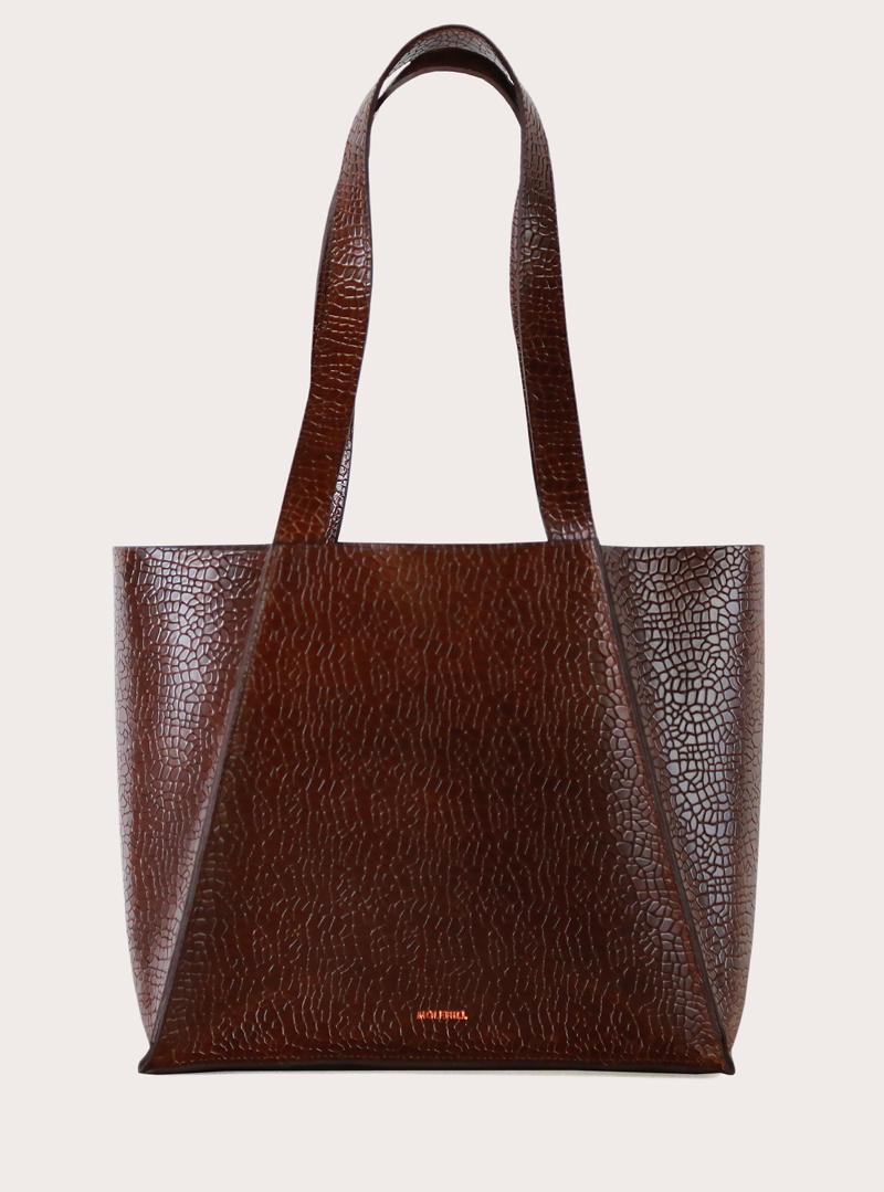 MAURA Fold Bag Mosaic Dark Brown