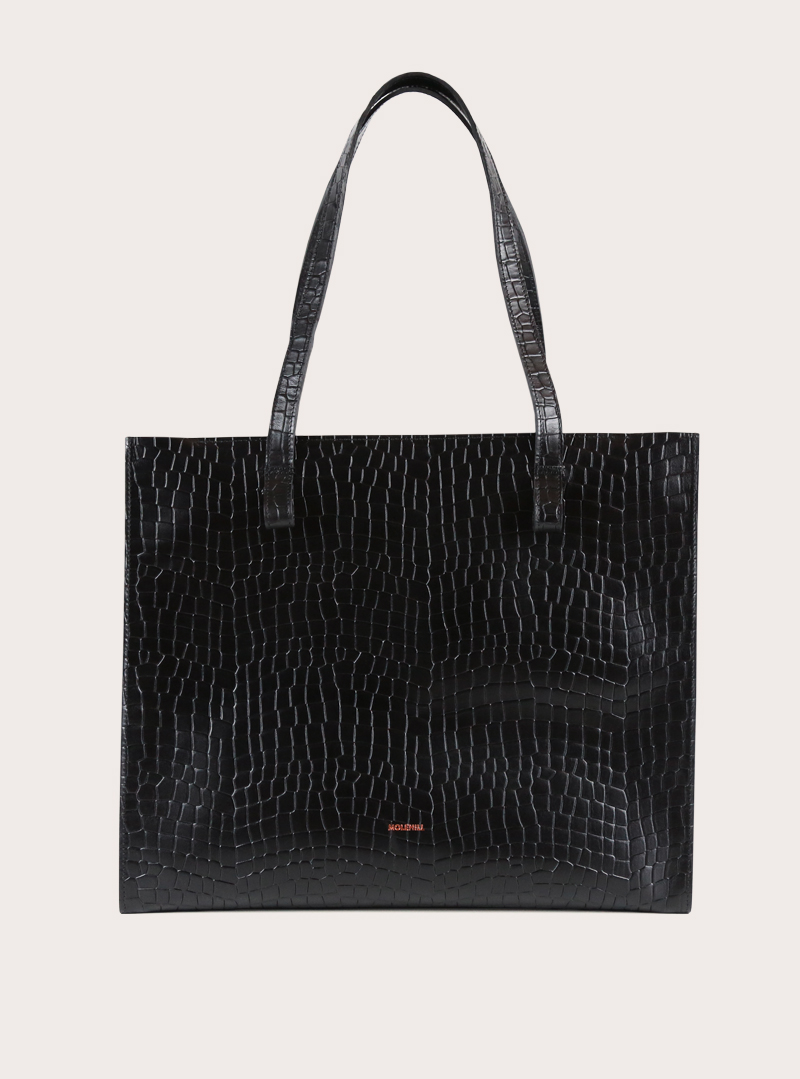 MURI Shopper Bag Croco Black