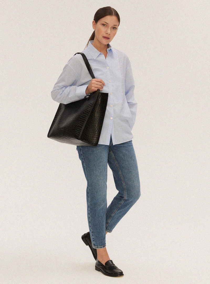 MURI Shopper Bag Croco Black - Image 2