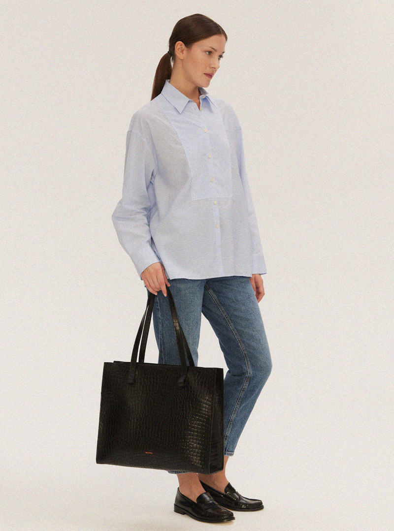 MURI Shopper Bag Croco Black - Image 4