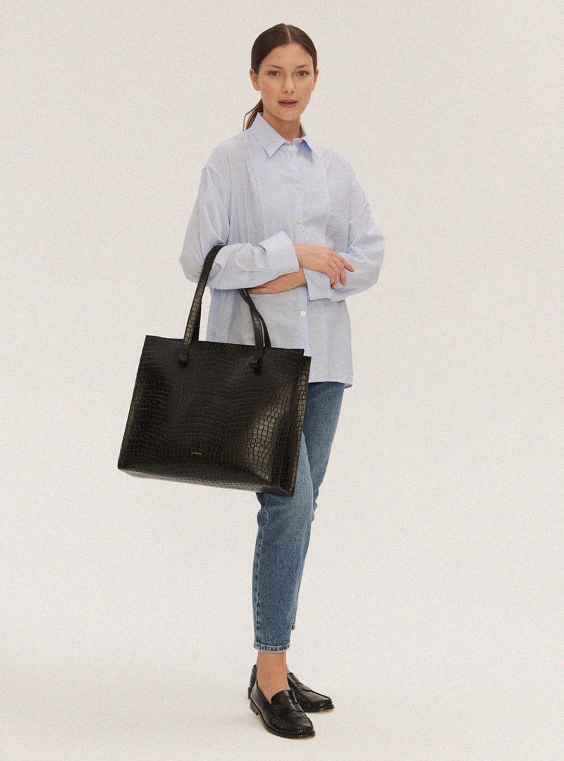 MURI Shopper Bag Croco Black - Image 6