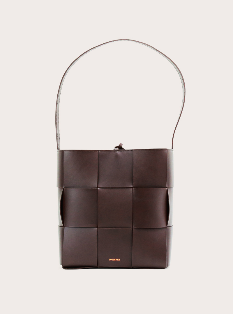 PANE Bucket Woven Bag Dark Chocolate