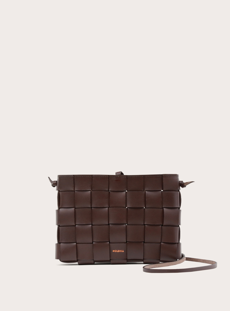 PANE Crossbody Woven Bag Dark Chocolate