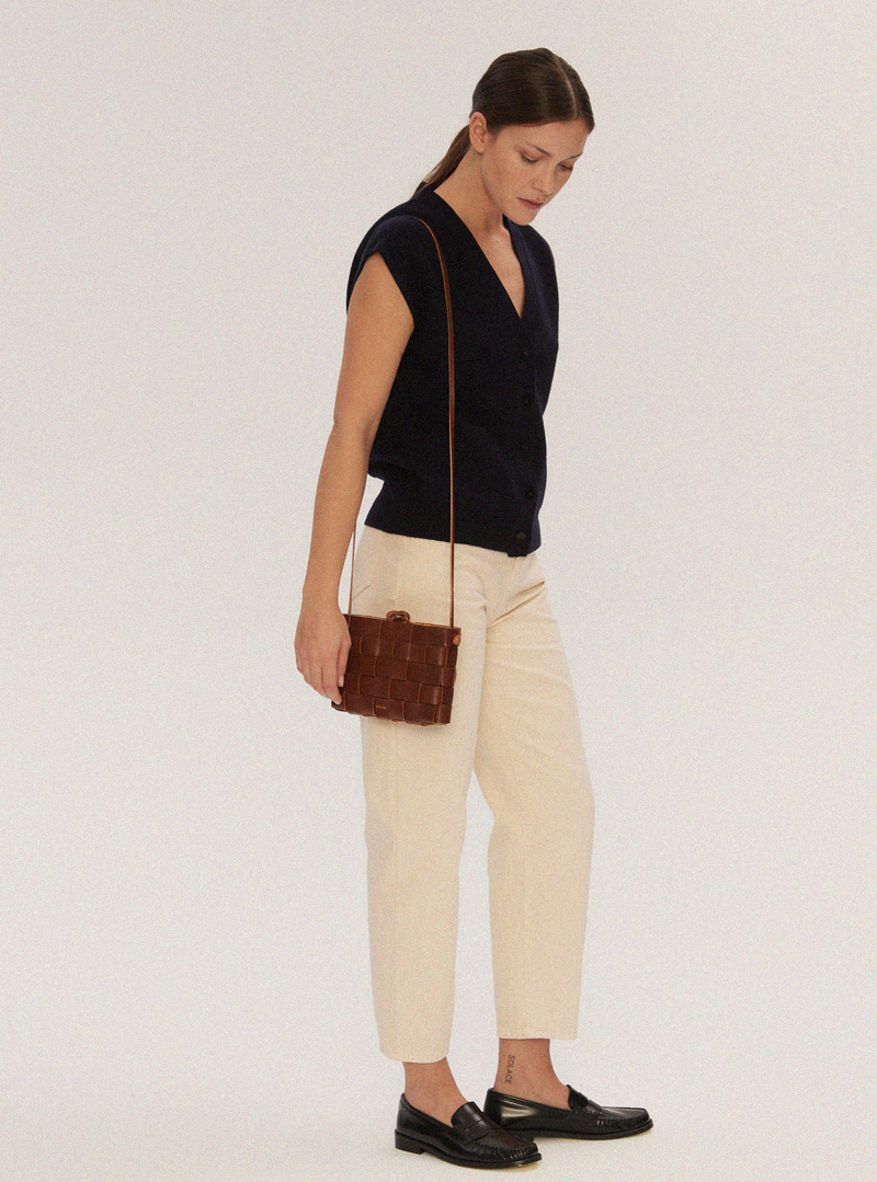 PANE Crossbody Woven Bag Light Brown - Image 3