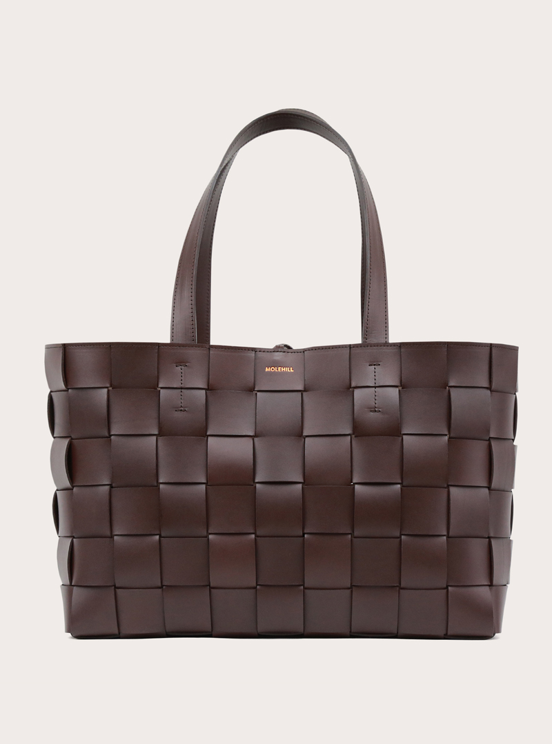 PANE Shopper Woven Bag Horizontal Dark Chocolate
