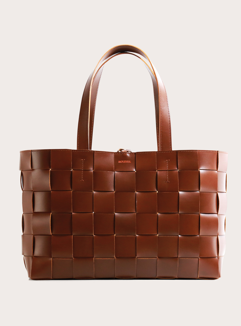 PANE Shopper Woven Bag Horizontal Light Brown