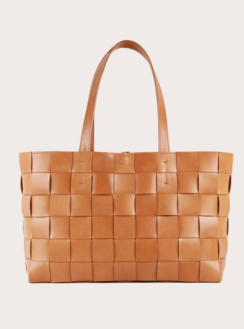 PANE Shopper Woven Bag Horizontal Vintage Natural