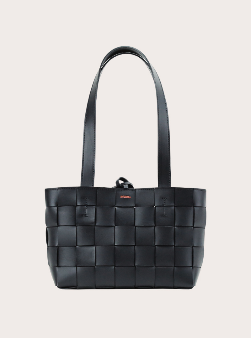 PANE Small Shopper Woven Bag Black