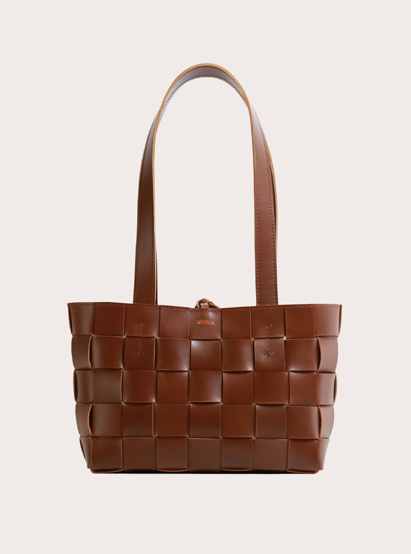 PANE Small Shopper Woven Bag Light Brown