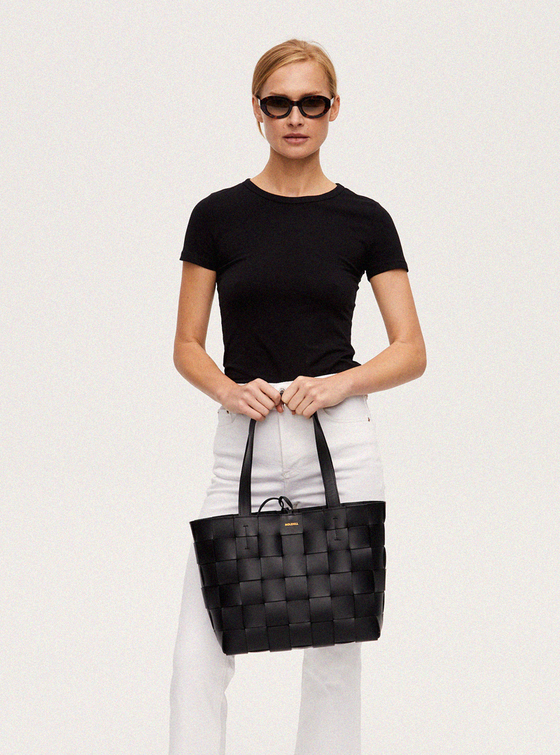 PANE Tote Woven Bag Black - Image 2