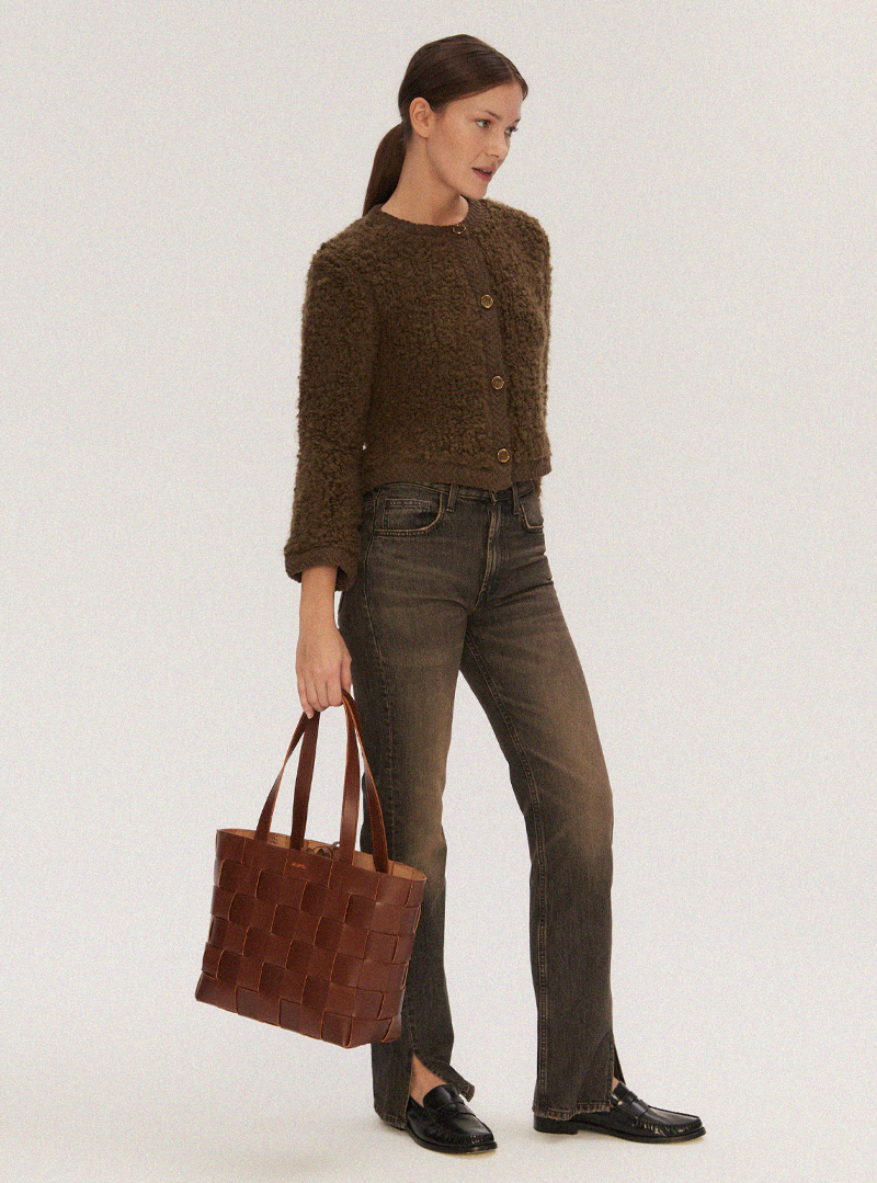 PANE Tote Woven Bag Light Brown - Image 6