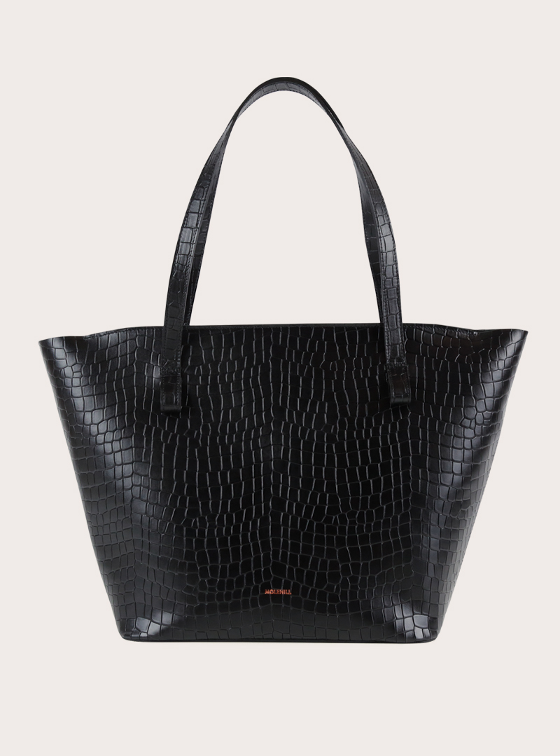 PUNTA Shopper Bag Croco Black