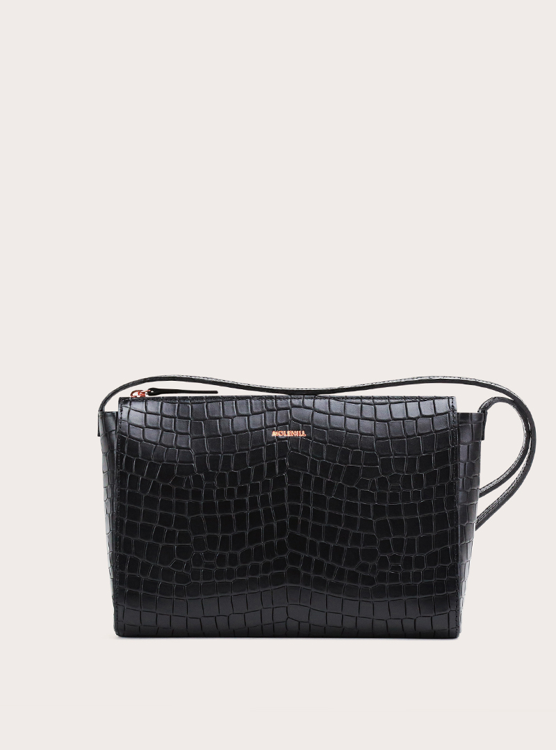 SUR Crossbody Bag Croco Black