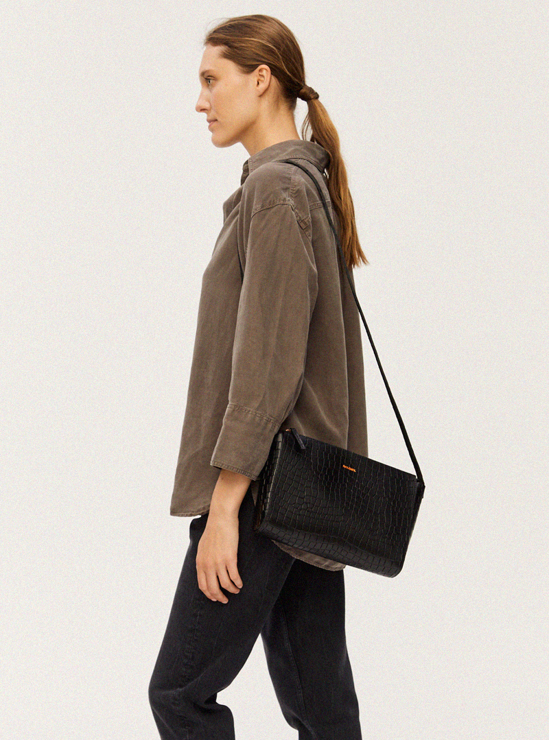 SUR Crossbody Bag Croco Black - Image 5