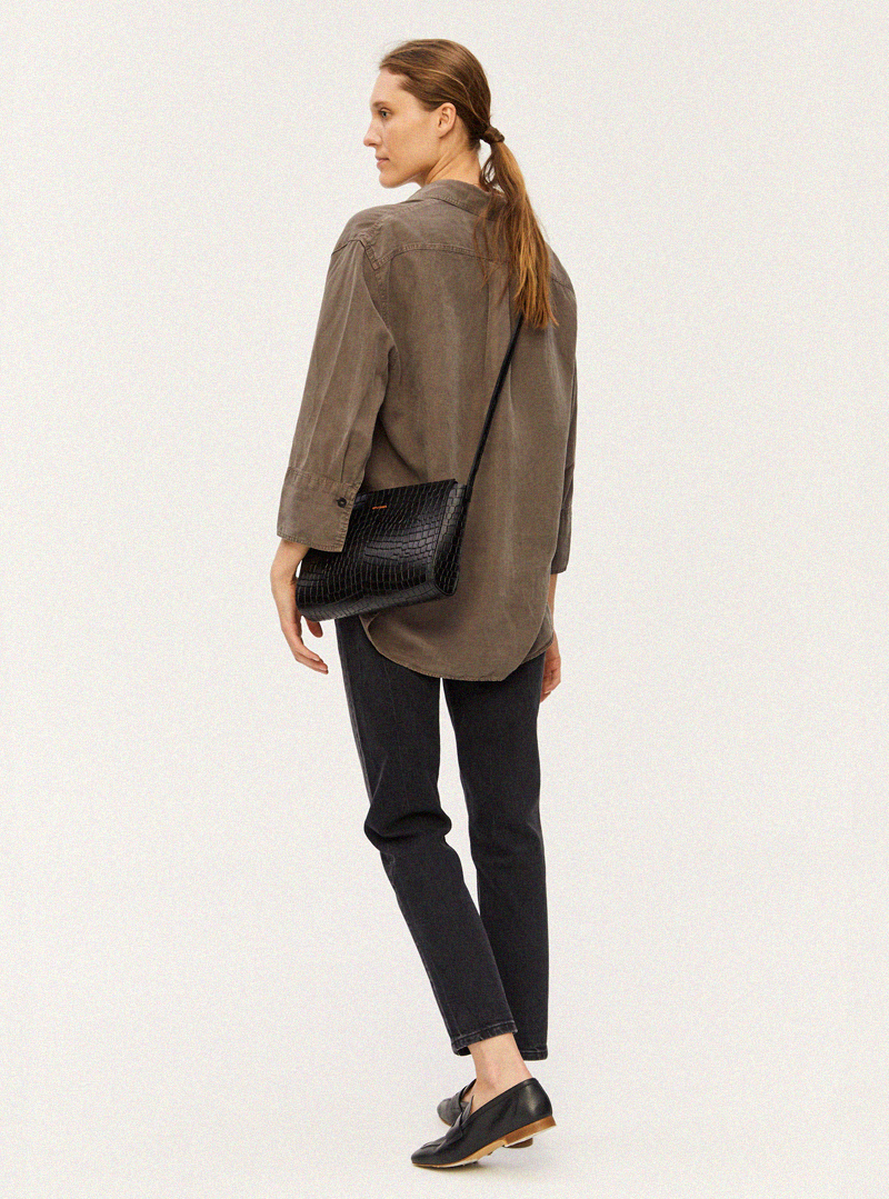 SUR Crossbody Bag Croco Black - Image 3