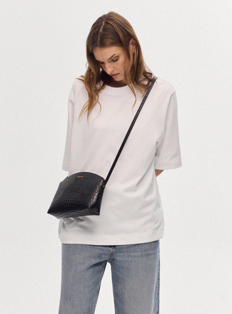 TIMI Crossbody Bag Croco Black - Image 6