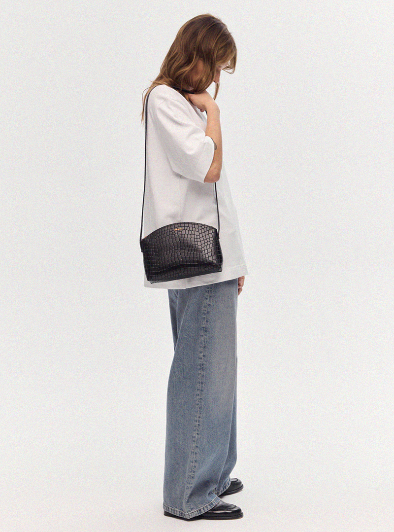 TIMI Crossbody Bag Croco Black - Image 3