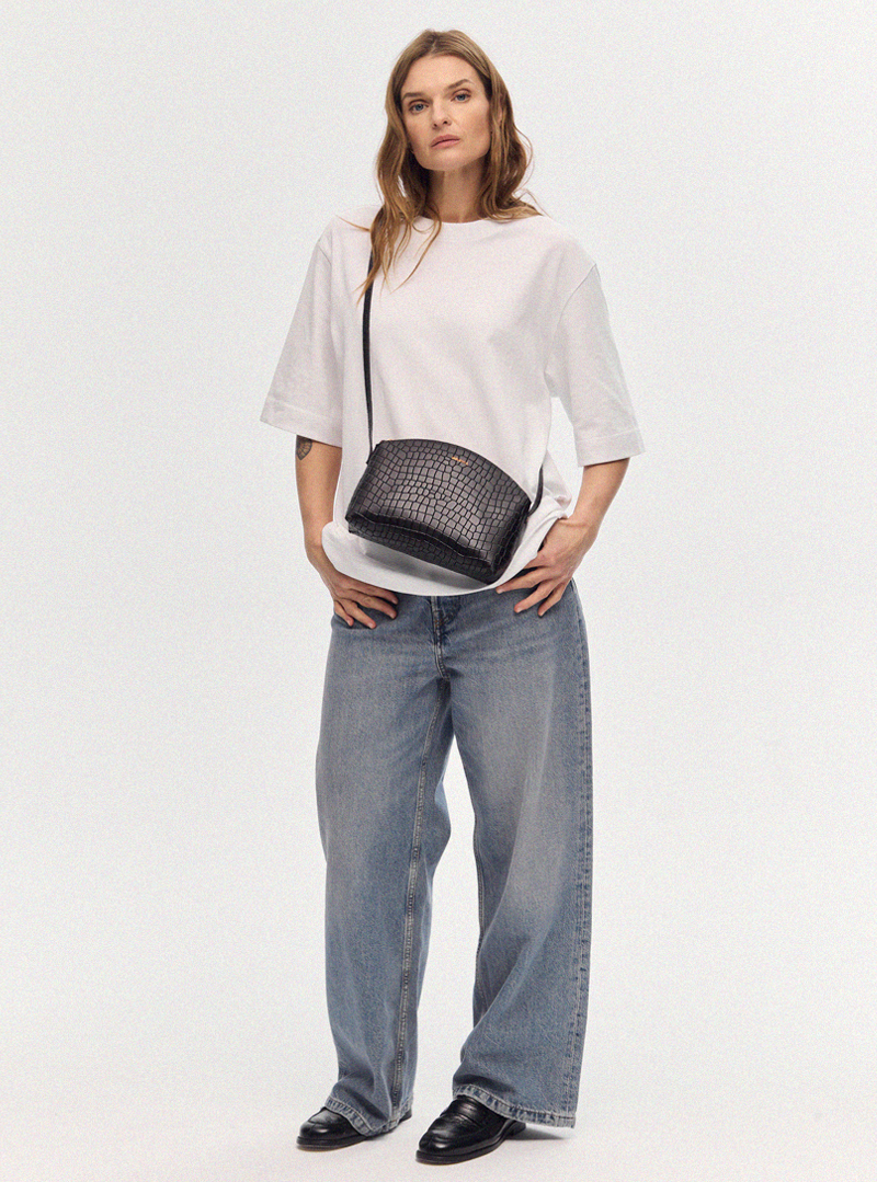 TIMI Crossbody Bag Croco Black - Image 2