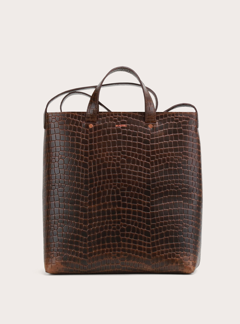 VITO Vertical Shopper Bag Croco