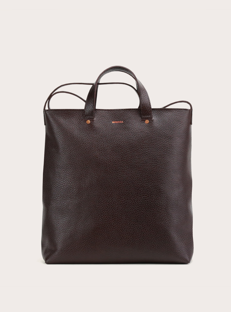 VITO Vertical Shopper Bag Grained Brown
