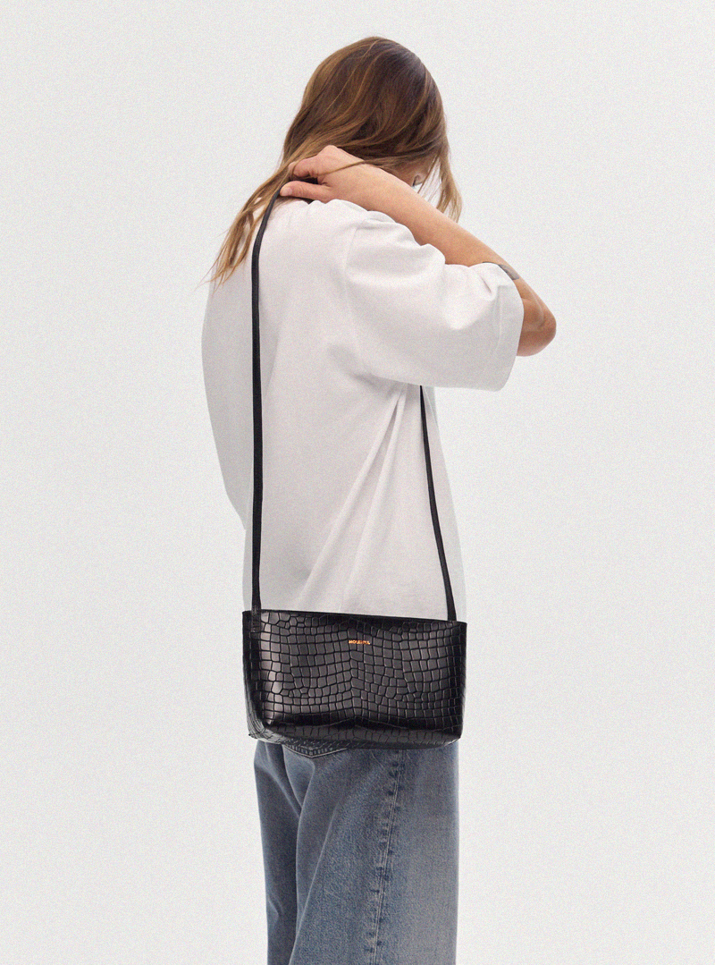 POYA Crossbody Bag Croco Black - Image 2