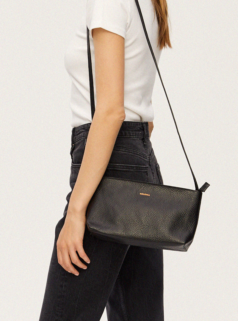 POYA Crossbody Bag Grained Black - Image 6