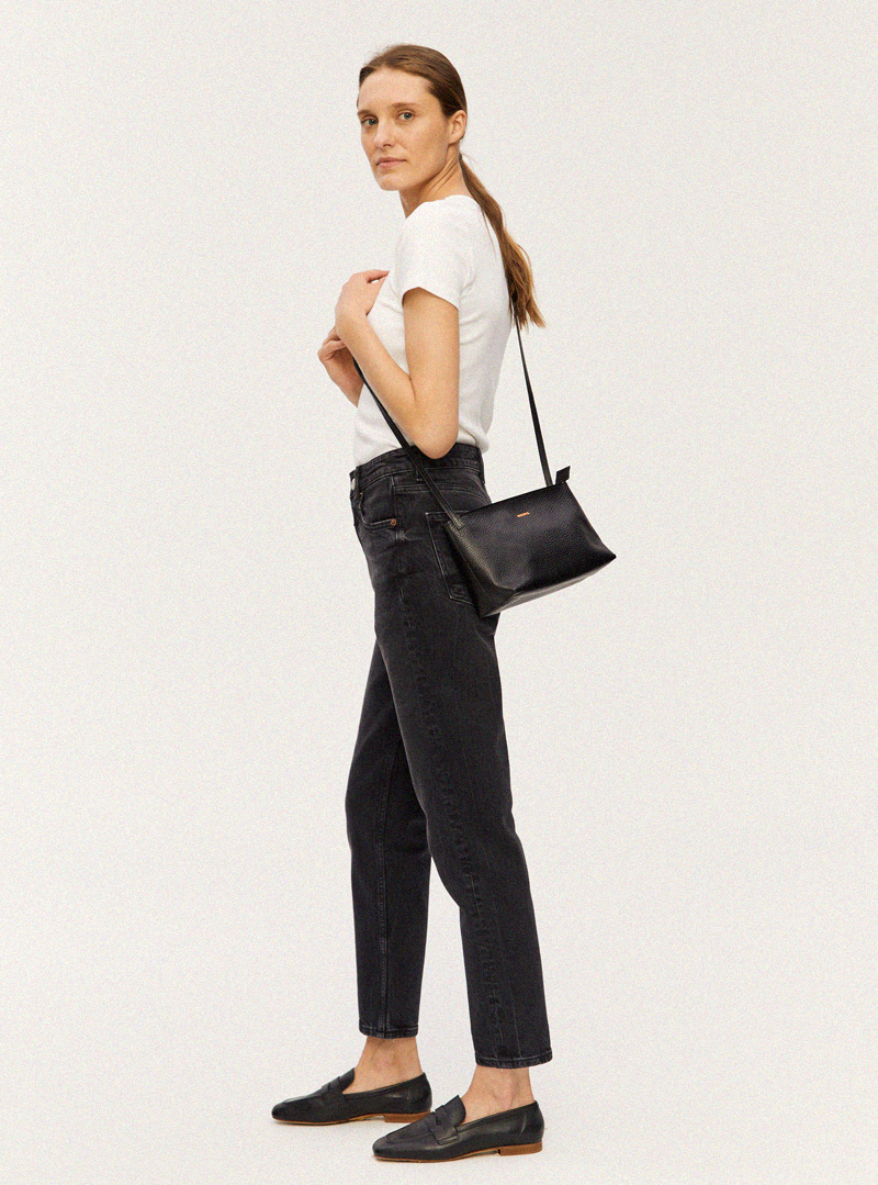 POYA Crossbody Bag Grained Black - Image 5