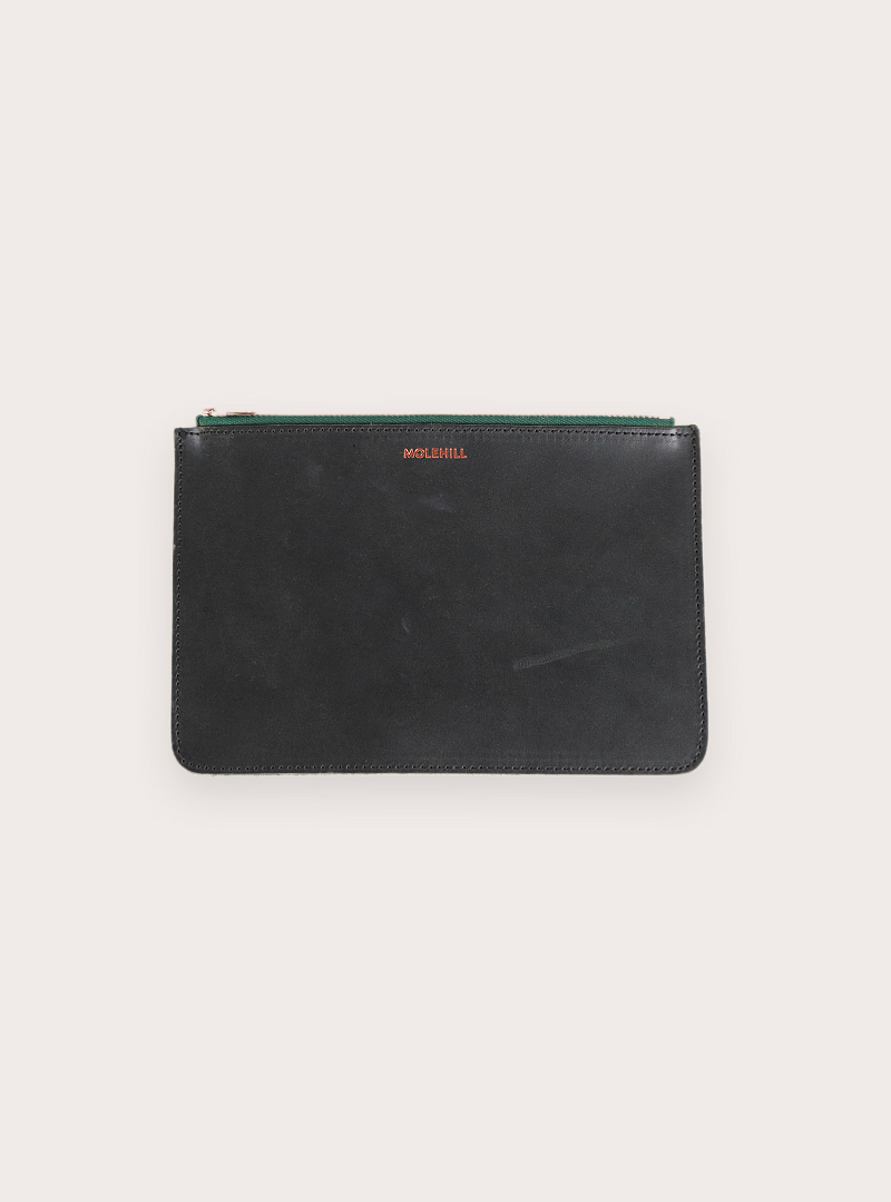 HEIMA Black Saszetka Zielony Suwak Sample Sale