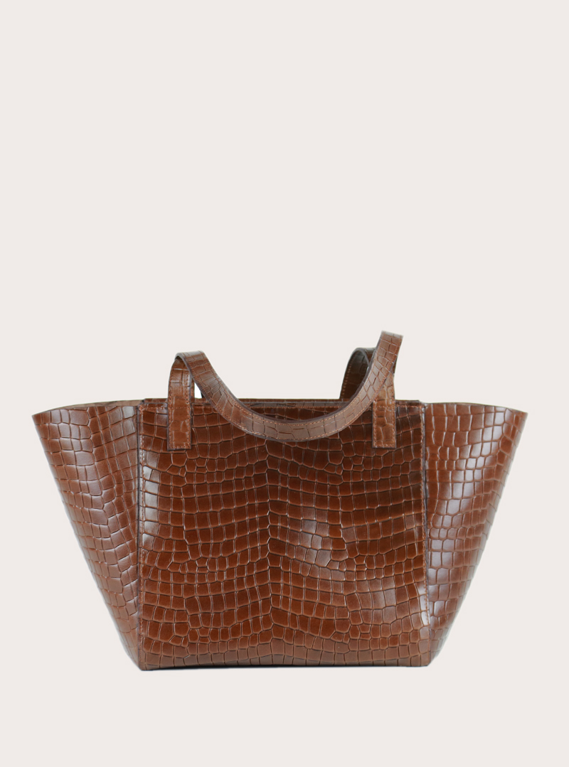ESTE Regular Zip Shopper Bag Croco Sample Sale