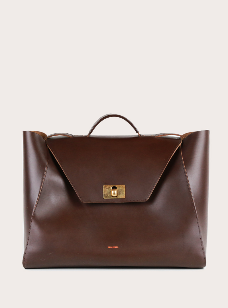 HEIDA Large Top Handle Bag Dark Brown Sample Sale