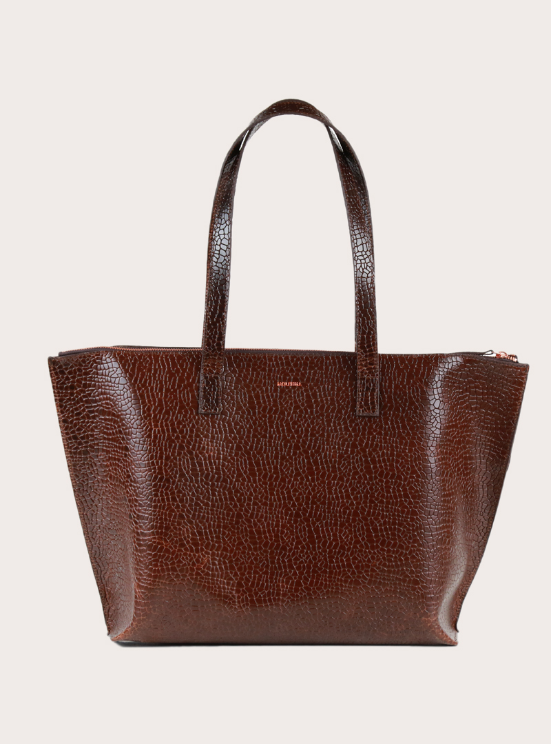 CALMA Shopper Bag Mosaic Dark Brown Sample Sale
