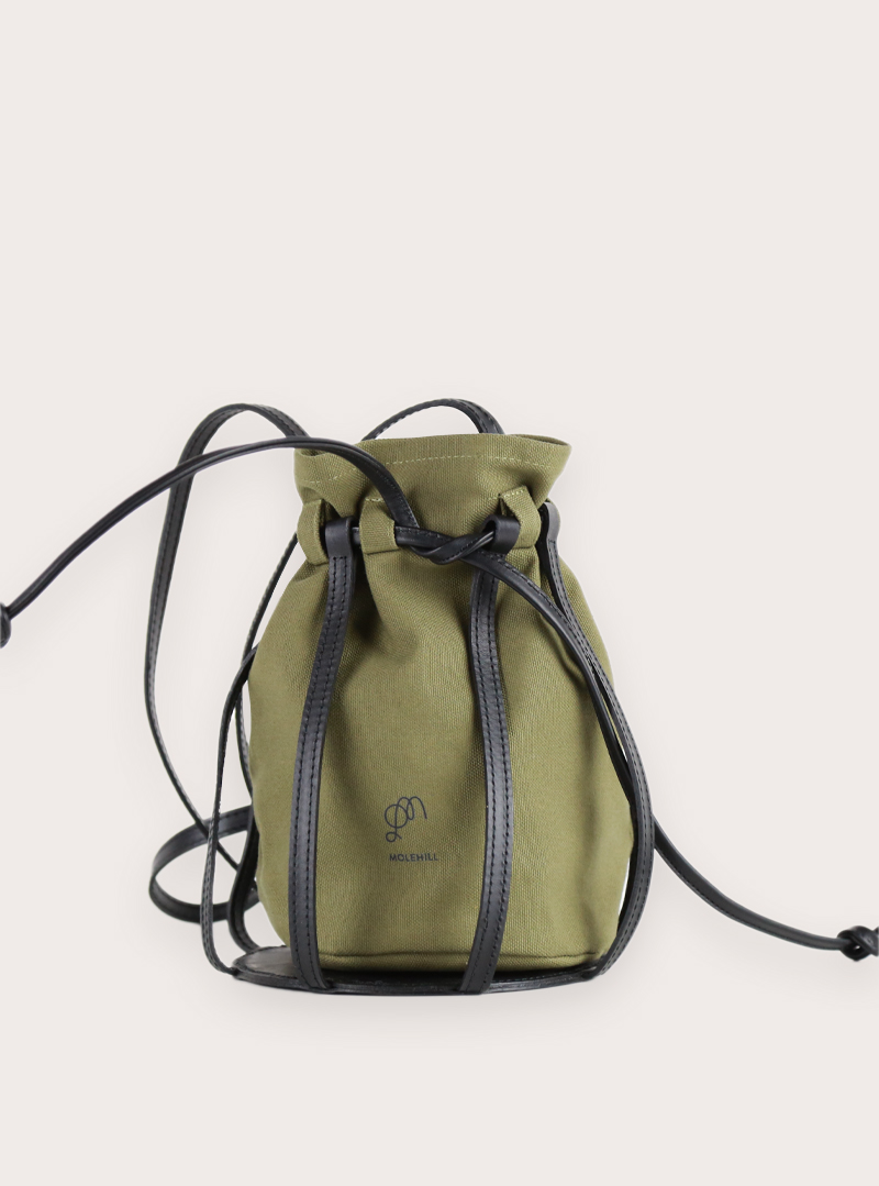 OLIO Small Cage Bucket Bag Khaki Sample Sale